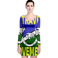 Flag Of The Irish Traveller Movement Long Sleeve Bodycon Dress by abbeyz71