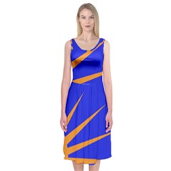 Sunburst Flag Midi Sleeveless Dress by abbeyz71