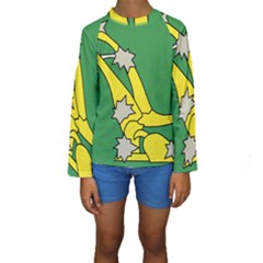 Starry Plough Flag  Kids  Long Sleeve Swimwear