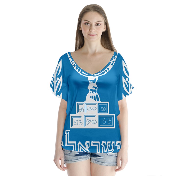 Emblem of Israel Flutter Sleeve Top