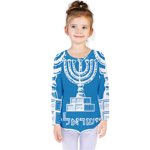 Emblem Of Israel Kids  Long Sleeve Tee by abbeyz71