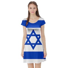 Flag Of Israel Short Sleeve Skater Dress