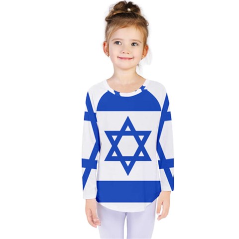 Flag Of Israel Kids  Long Sleeve Tee by abbeyz71
