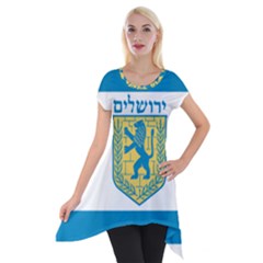 Flag Of Jerusalem Short Sleeve Side Drop Tunic by abbeyz71