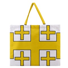 Jerusalem Cross Zipper Large Tote Bag by abbeyz71