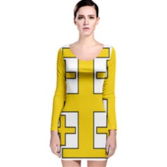 Jerusalem Cross Long Sleeve Velvet Bodycon Dress by abbeyz71