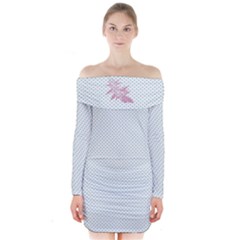 Ganja Pink Long Sleeve Off Shoulder Dress by getstonedinstyle