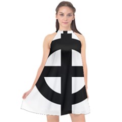 Celtic Cross  Halter Neckline Chiffon Dress  by abbeyz71