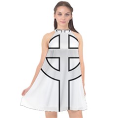 Celtic Cross  Halter Neckline Chiffon Dress  by abbeyz71