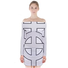 Celtic Cross  Long Sleeve Off Shoulder Dress