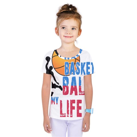 Basketball Is My Life Kids  One Piece Tee by Valentinaart