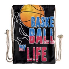 Basketball Is My Life Drawstring Bag (large) by Valentinaart