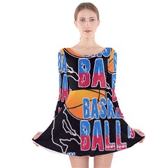 Basketball Is My Life Long Sleeve Velvet Skater Dress by Valentinaart