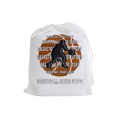 Basketball Never Stops Drawstring Pouches (large)  by Valentinaart