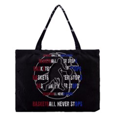 Basketball Never Stops Medium Tote Bag by Valentinaart