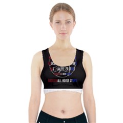 Basketball Never Stops Sports Bra With Pocket by Valentinaart