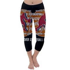 Basketball Never Stops Capri Winter Leggings  by Valentinaart