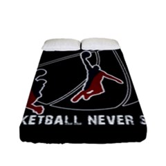 Basketball Never Stops Fitted Sheet (full/ Double Size) by Valentinaart