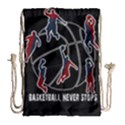 Basketball never stops Drawstring Bag (Large) View2