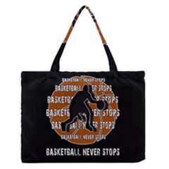 Basketball Never Stops Medium Zipper Tote Bag by Valentinaart