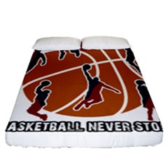 Basketball Never Stops Fitted Sheet (queen Size) by Valentinaart