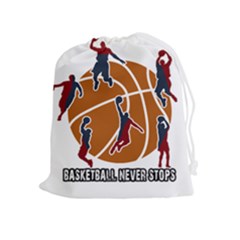 Basketball Never Stops Drawstring Pouches (extra Large) by Valentinaart