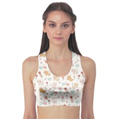 Kittens And Birds And Floral  Patterns Sports Bra by TastefulDesigns