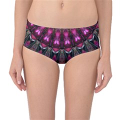 Pink Vortex Half Kaleidoscope  Mid-waist Bikini Bottoms by KirstenStar