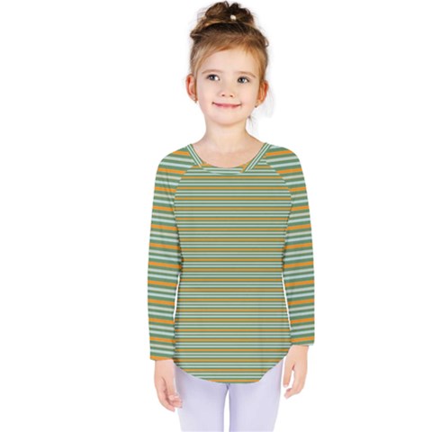 Decorative Line Pattern Kids  Long Sleeve Tee by Valentinaart