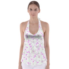 Floral Pattern Babydoll Tankini Top by Valentinaart