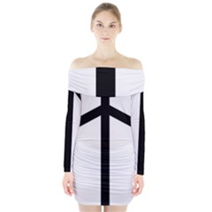 Grapevine Cross Long Sleeve Off Shoulder Dress by abbeyz71