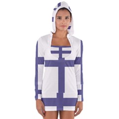 Greek Cross  Women s Long Sleeve Hooded T-shirt by abbeyz71