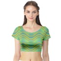 Pattern Short Sleeve Crop Top (Tight Fit) View1