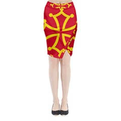 Flag Of Occitania Midi Wrap Pencil Skirt by abbeyz71