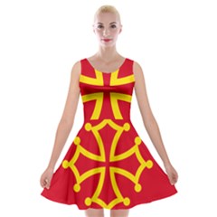 Flag Of Occitaniah Velvet Skater Dress by abbeyz71