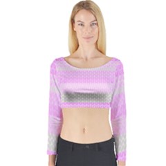 Pattern Long Sleeve Crop Top by Valentinaart