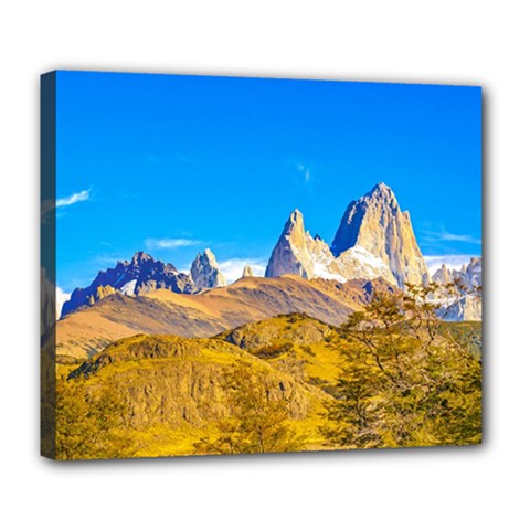 Snowy Andes Mountains, El Chalten, Argentina Deluxe Canvas 24  X 20   by dflcprints