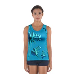 Amazing Floral Fractal A Women s Sport Tank Top  by Fractalworld