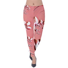 Amazing Floral Fractal B Velvet Leggings by Fractalworld