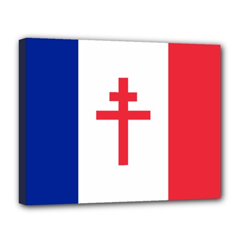 Flag Of Free France (1940-1944) Canvas 14  X 11  by abbeyz71