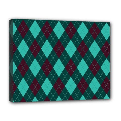 Plaid Pattern Canvas 14  X 11 