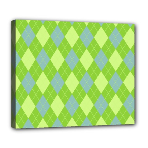 Plaid Pattern Deluxe Canvas 24  X 20   by Valentinaart