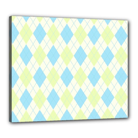 Plaid Pattern Canvas 24  X 20  by Valentinaart