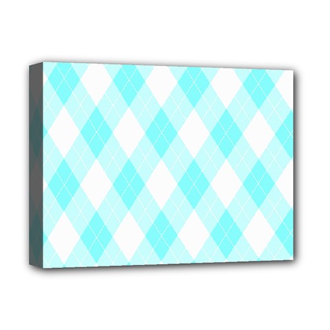 Plaid Pattern Deluxe Canvas 16  X 12   by Valentinaart