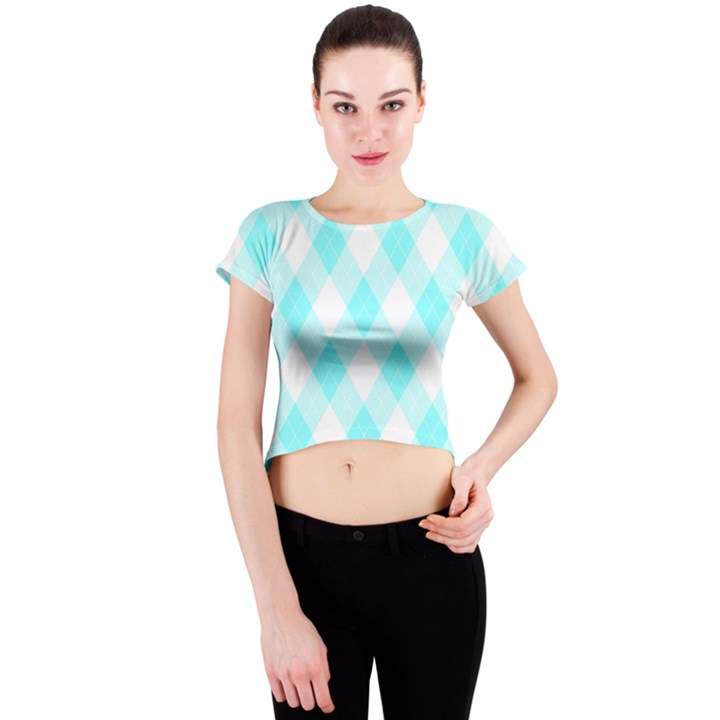 Plaid pattern Crew Neck Crop Top