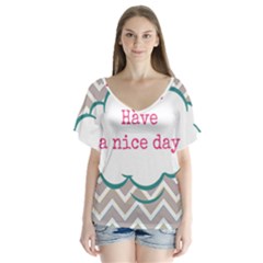 Have A Nice Day Flutter Sleeve Top