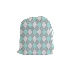 Plaid Pattern Drawstring Pouches (medium)  by Valentinaart