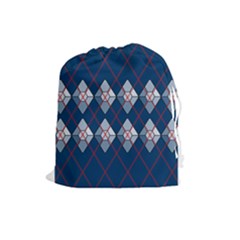 Diamonds And Lasers Argyle  Drawstring Pouches (large) 