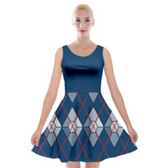 Diamonds And Lasers Argyle  Velvet Skater Dress by emilyzragz