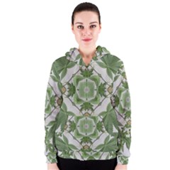 Marijuana Leaf Pattern Women s Zipper Hoodie by getstonedinstyle